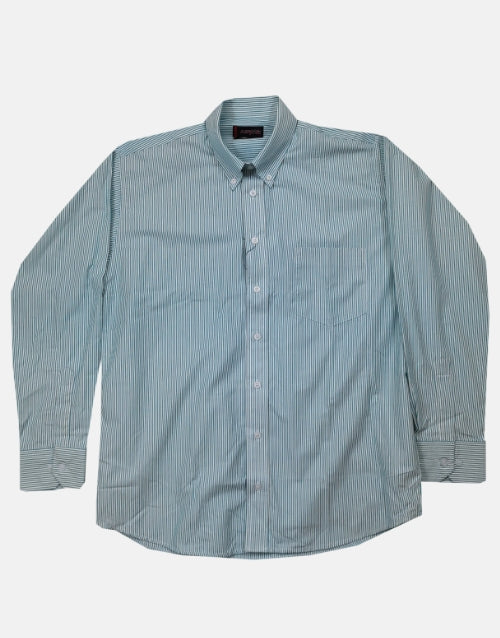 Aero LS PinStripe Green White Shirt