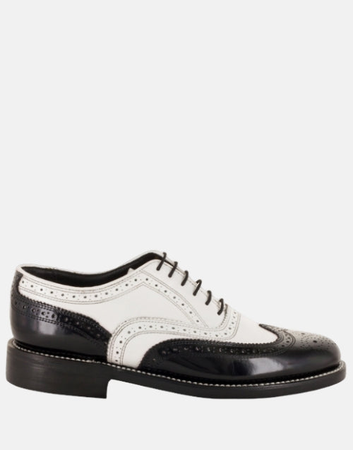 Florsheim Leather Kenmor Wingtip Derby Black & White Status Shoe