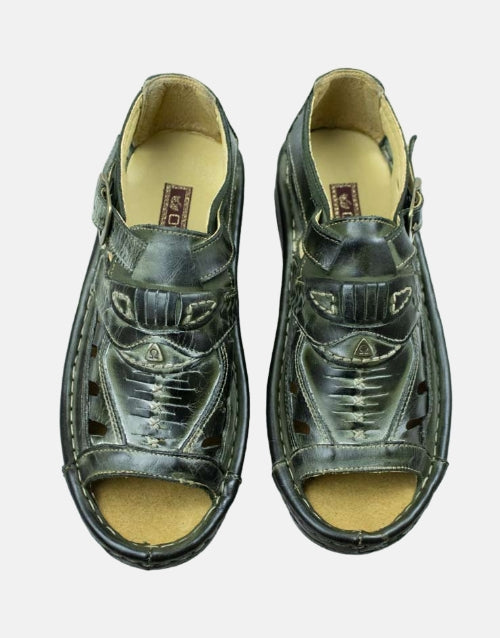 Omega Leather Olive Java Men's Sandal