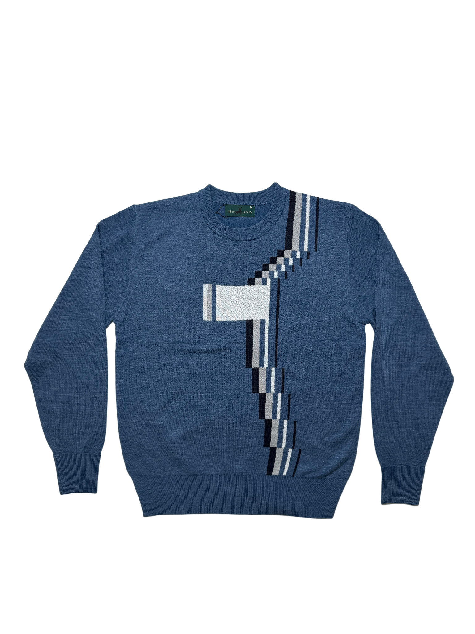 NEW GENTS Blue Crew Neck Knitwear