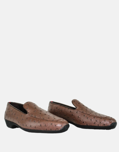 RM x MMS LEATHER Brown OSTRICH Mocassin