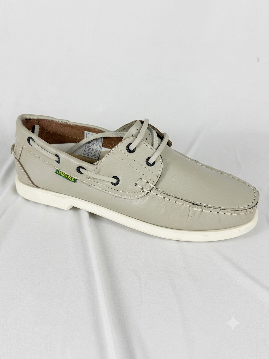 Dakota Leather Ice White Dockside Boat Shoe