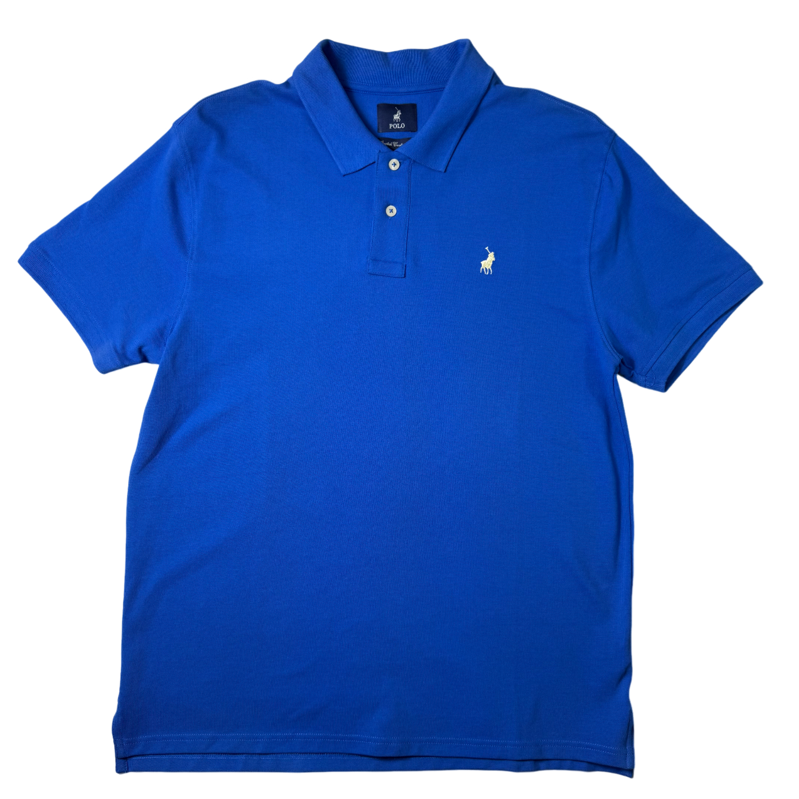 Polo Mens Carter Custom Fit SS Pique Blue Golfer