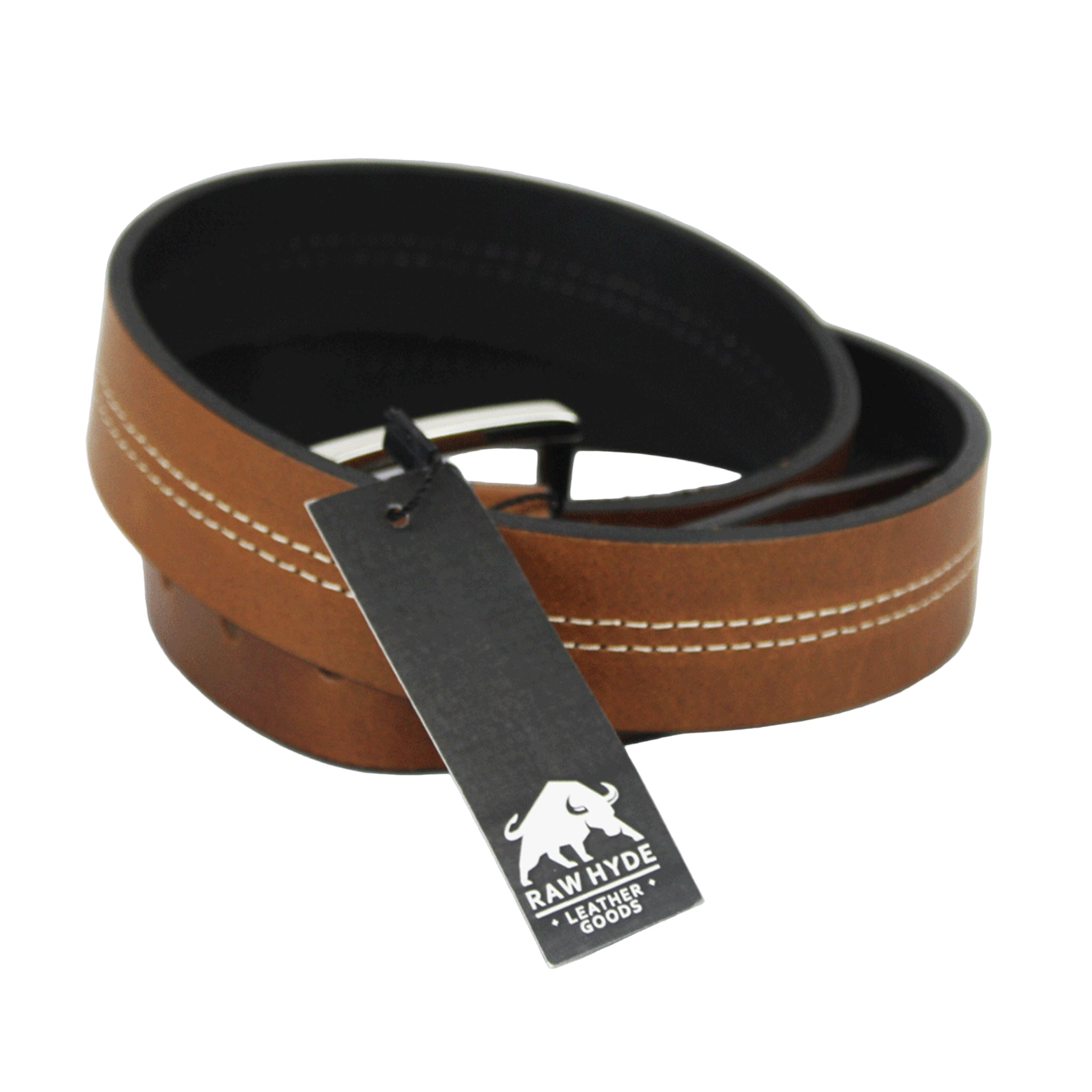 RAW HYDE WHITE STRIPE BROWN BELT