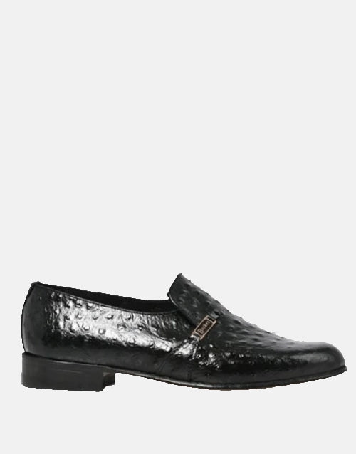 Barker Calvin Ostrich Black Mocassin