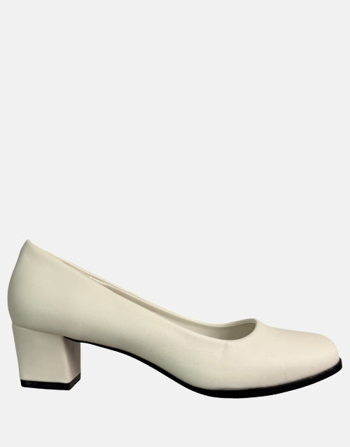 Ladies Carlo Bossi White Block High Heels