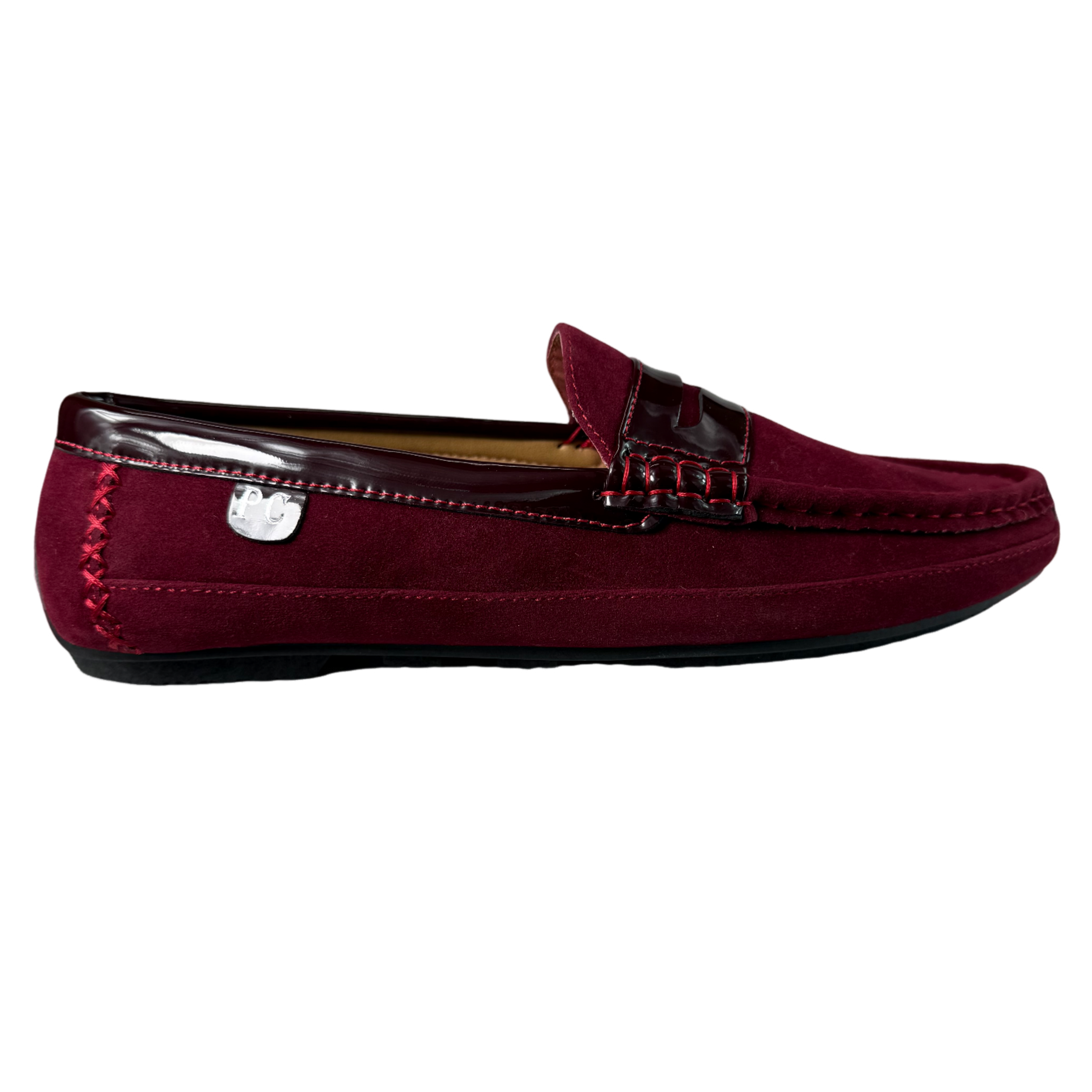 P CROUCH & CO Burgundy Driver Moccasin