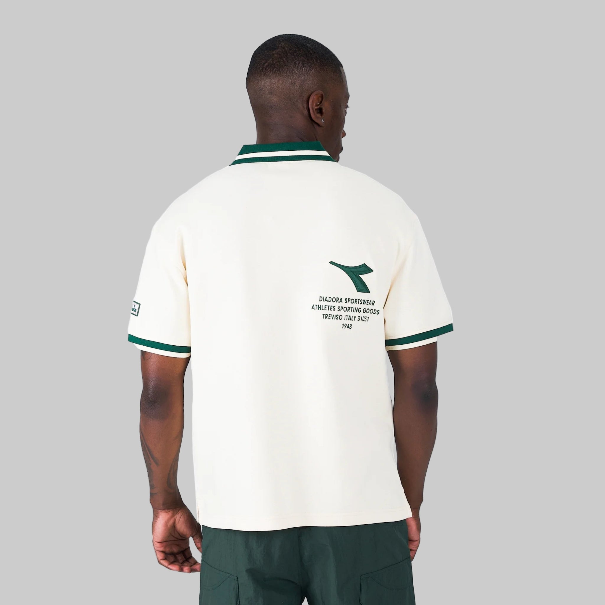 Diadora Ace White Green  Polo Shirt