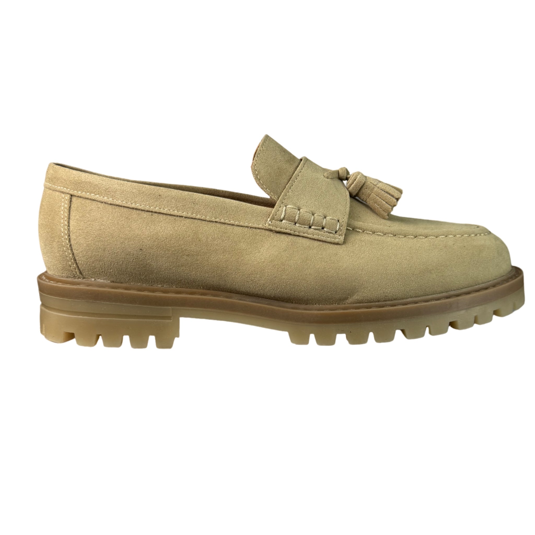 Filo Taupe Suede Tassel Moccasin