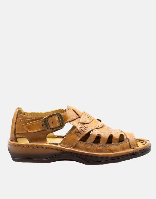 Omega Buffalo Leather Bone Java Sandal