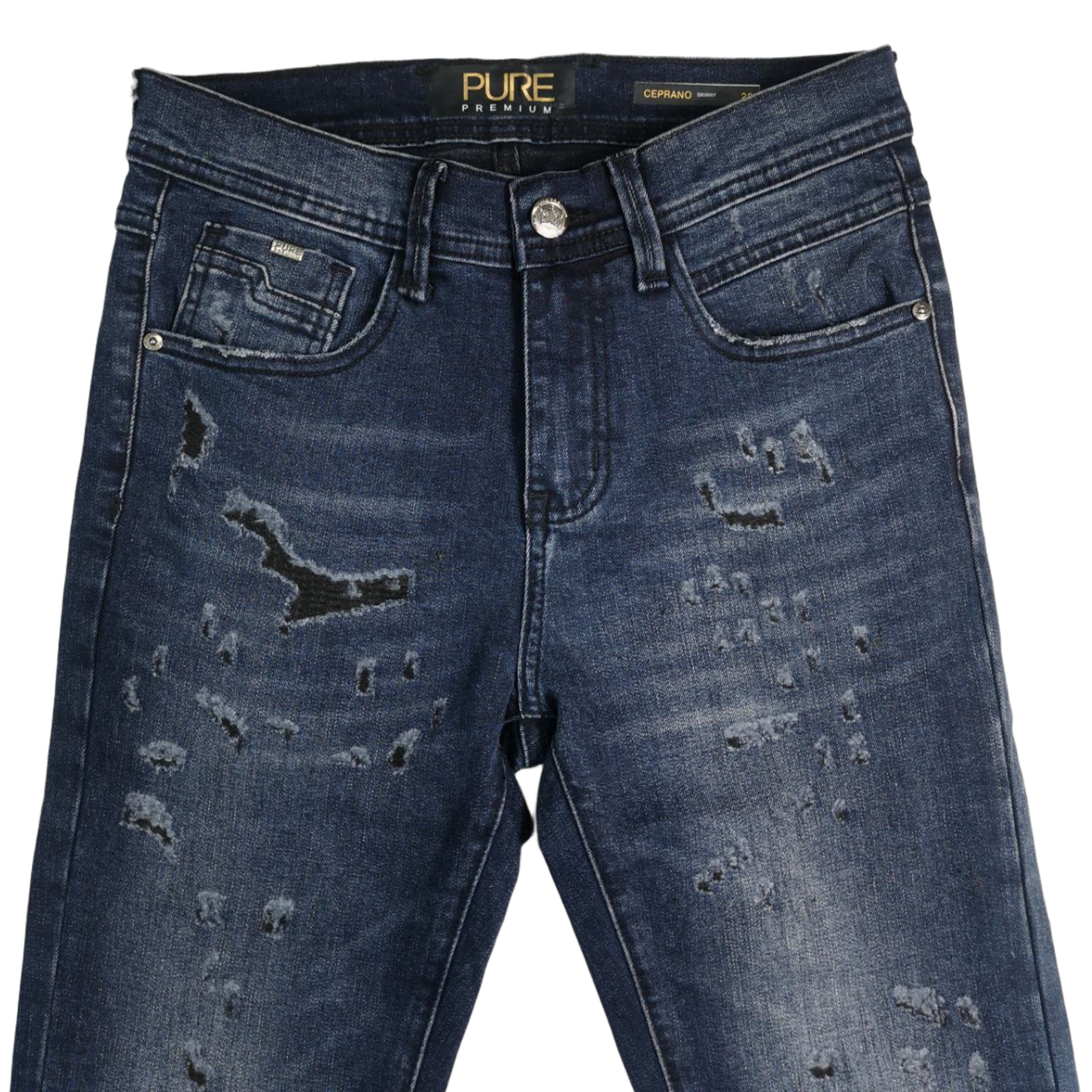 PURE PREMIUM Ceprano Blue Black Skinny Jeans