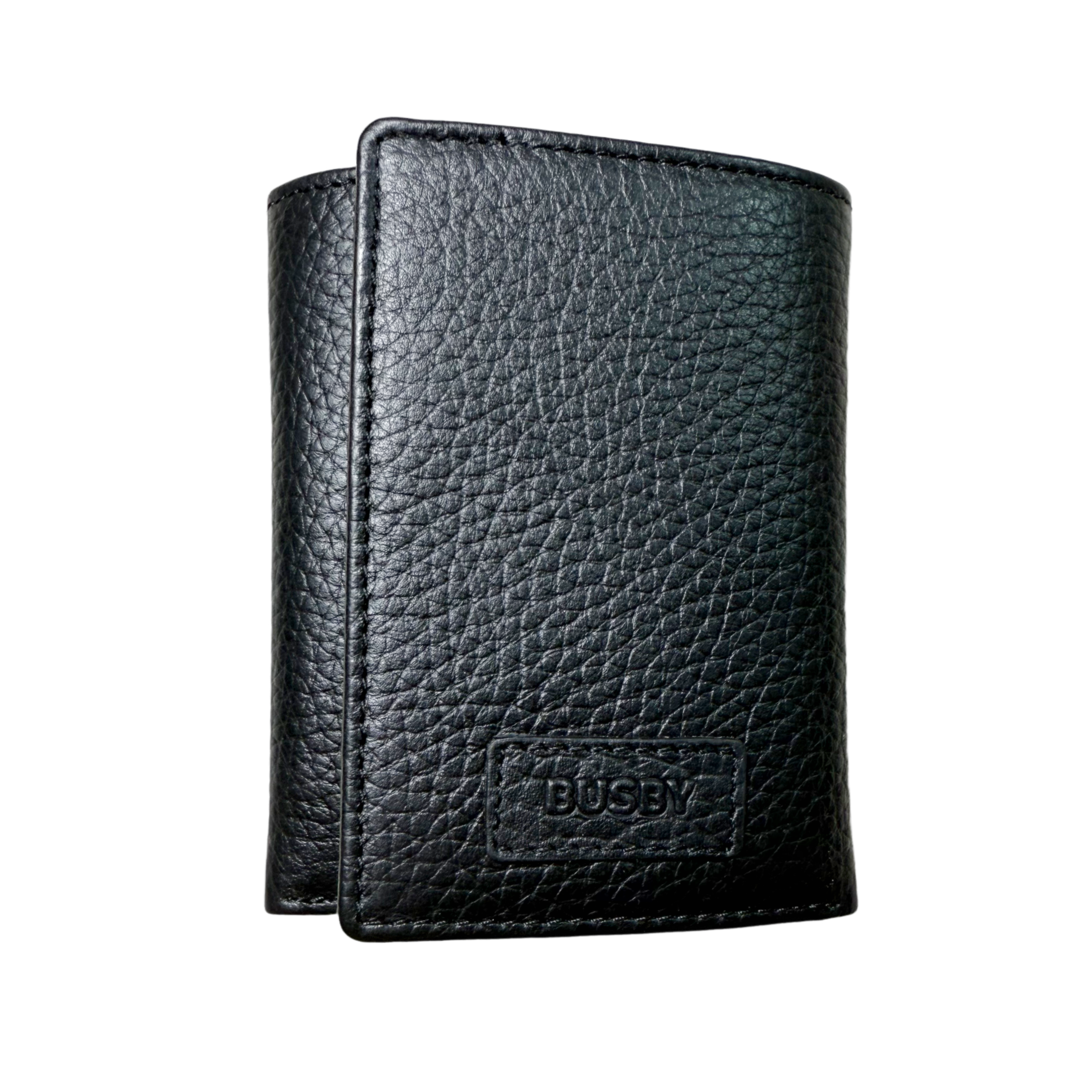 Busby Genuine Leather Black Bifold Wallet