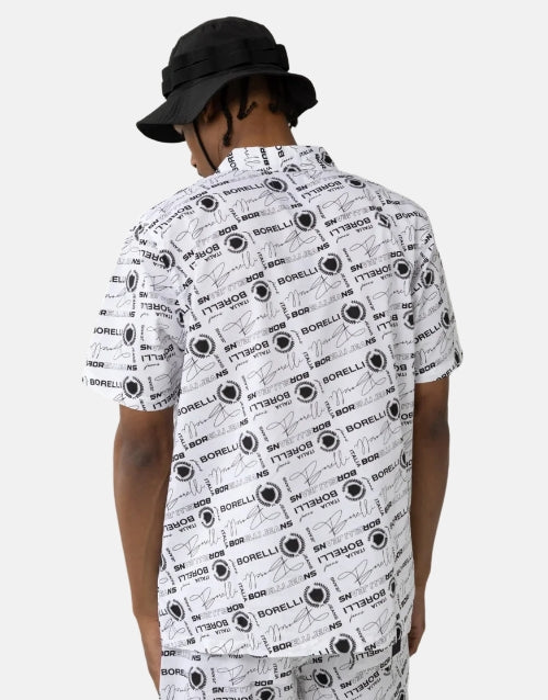 Borelli Cezaro White Allover Print Cotton Shirt