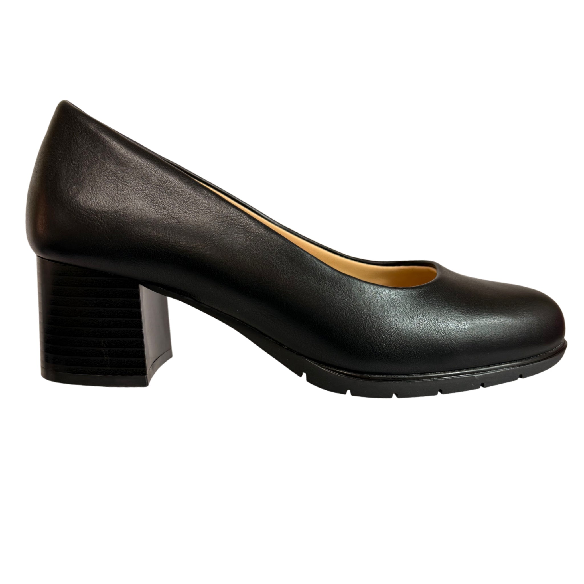 Ladies Foot Flex Black Block High Heel