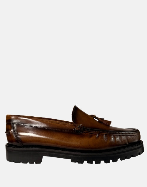 John Drake Leather Honey Tan Moccasin