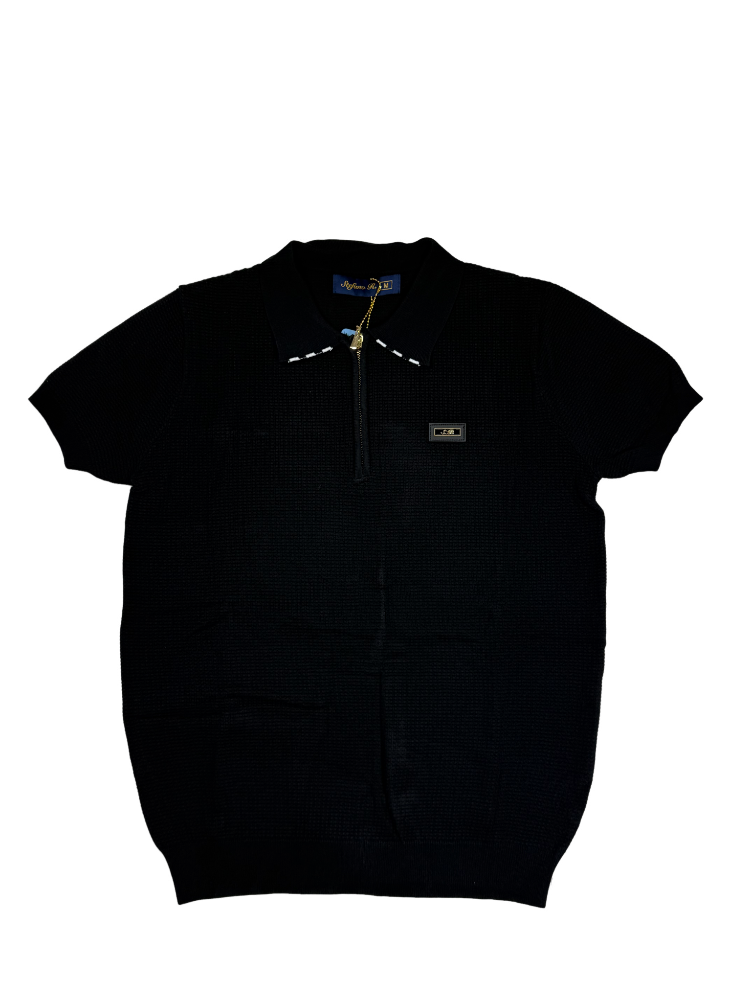Stefano R Italian 1/4 Zip Black Knitwear Golfer