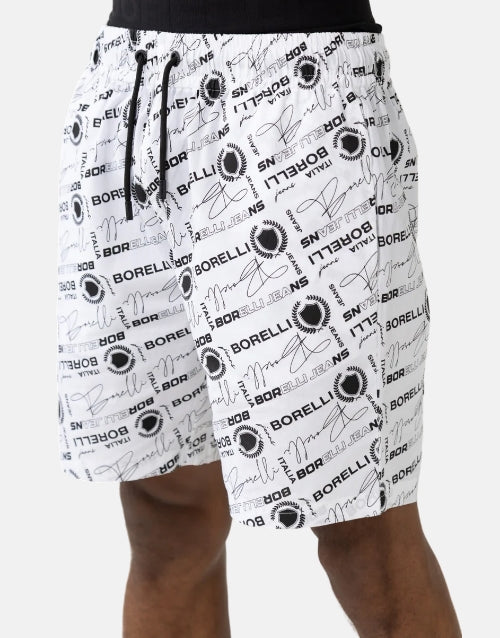 Borelli Curzio White Allover Print Cotton Short