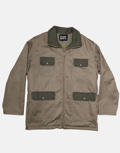 DSL Check Khaki Furline  Jacket