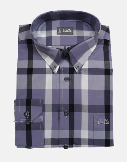 Cable LS Purple Check Shirt