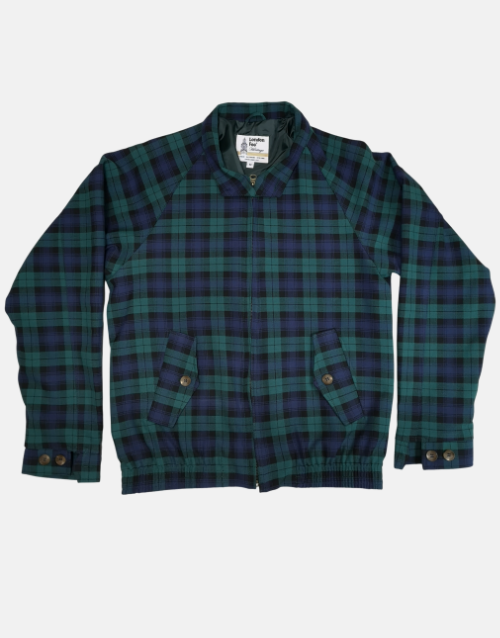 LONDON FOG Harrington CHECK HUNTING GREEN JACKET