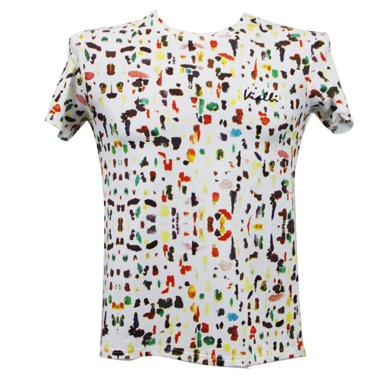 VIALLI White Paint Spray Diskado T-Shirt