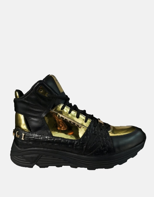 Vialli Matteo Black Gold Mid Sneaker