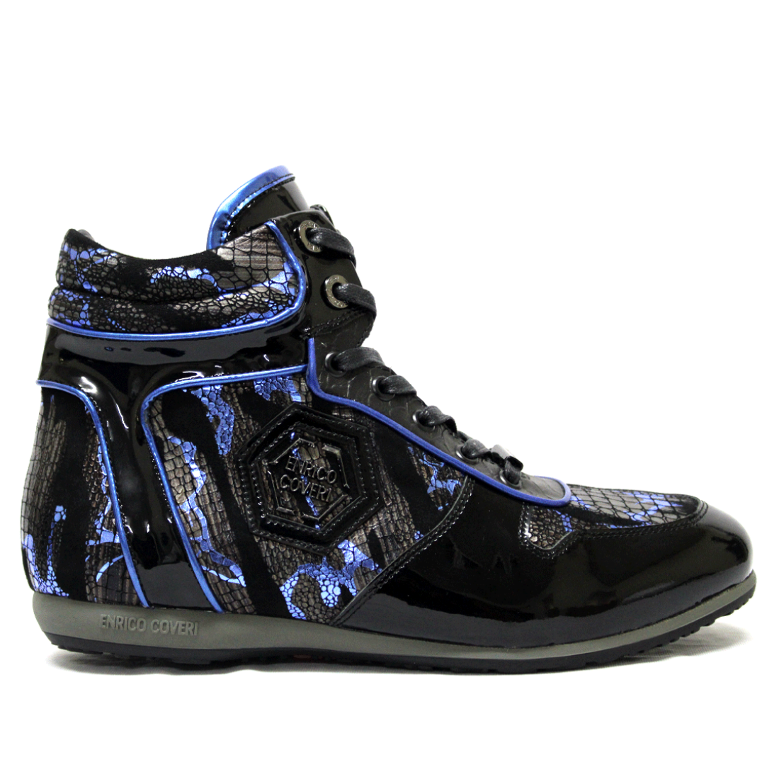 ENRICO COVERI Italian Black Blue Leather  Boot