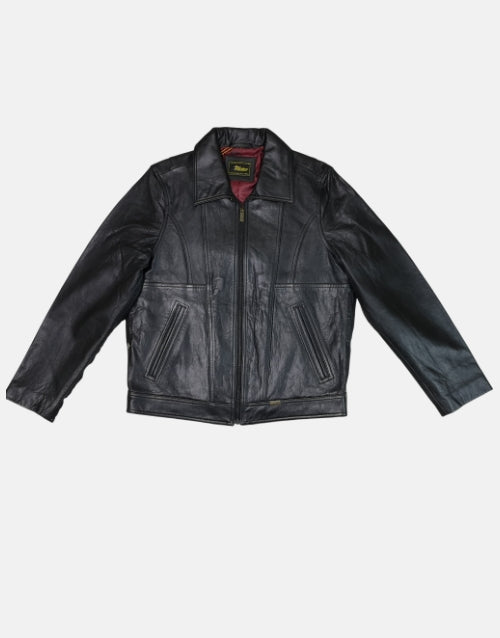 Pointer Original Leather Black Bunny Zip Jacket