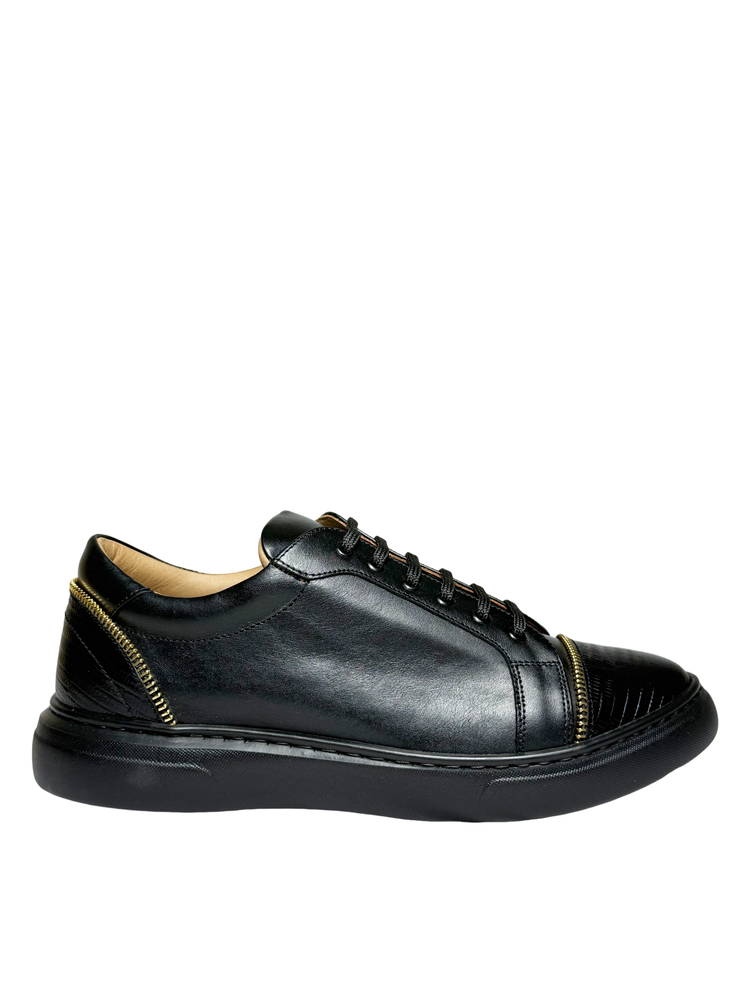 Gian Luca Italian Leather Black Sneaker