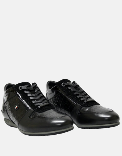 ENRICO COVERI Italia  Leather Black Lo Sneaker