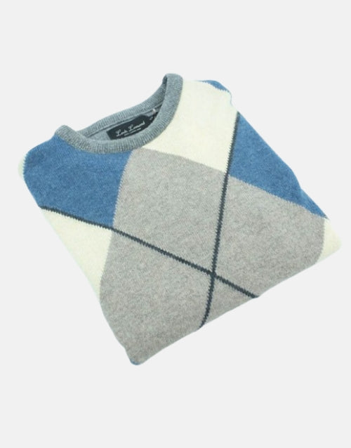 Loch Lomand Argyle Diamond 100 % LambsWool Jersey Knitwear