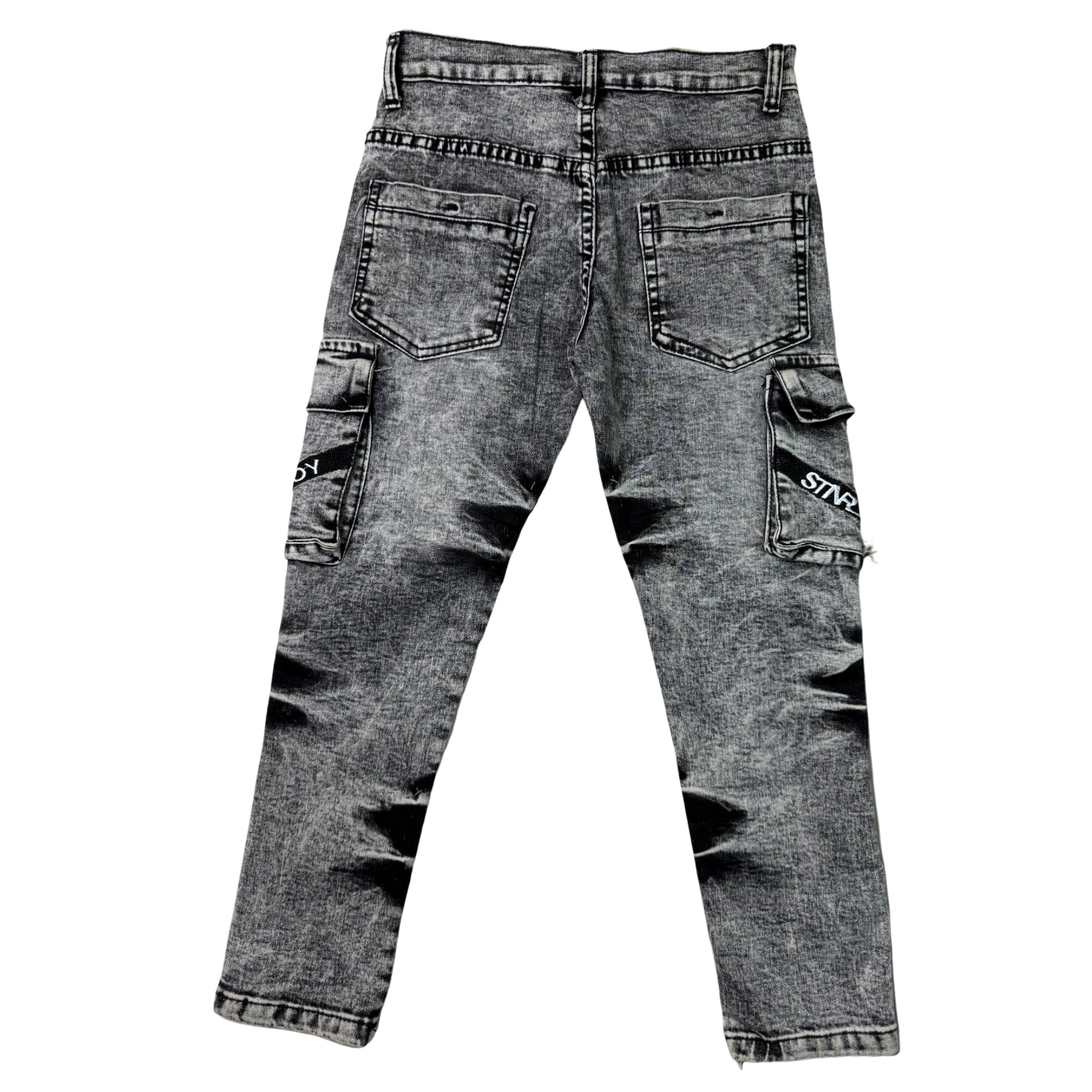 Jiu Classic Boys 6 Pocket Cargo Grey Jeans
