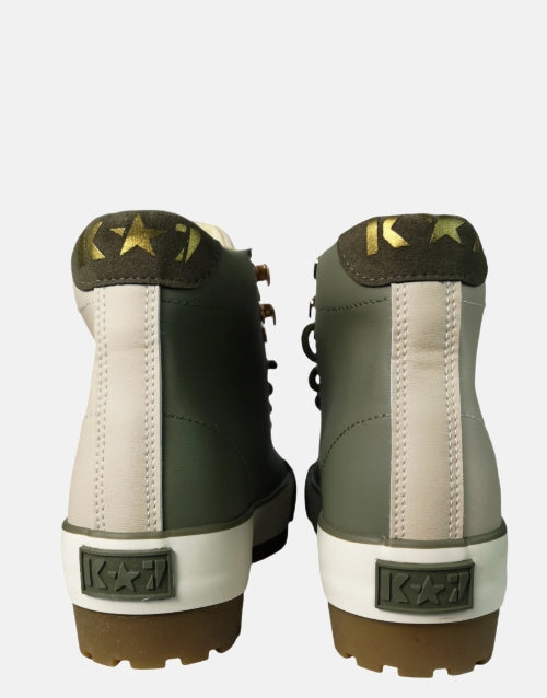 K Star 7 Caprio Lacos Olive Ladies Sneaker Boot