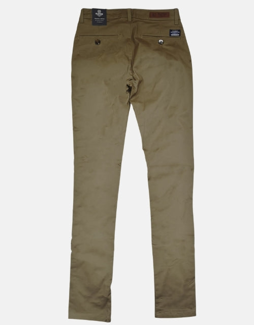 Klevas Khaki Skinny Classic Velvet Mens Chino
