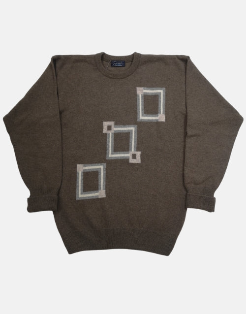 Grant Of Scotland LambsWool Khaki Knitwear Jersey