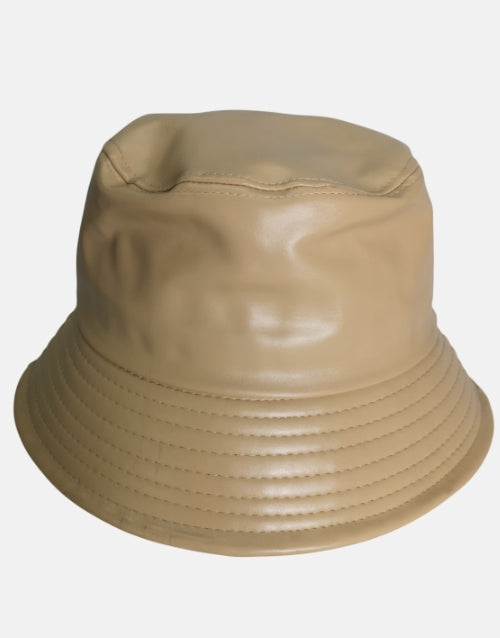 KLEVAS Ispoti Caramel Leather Bucket Hat