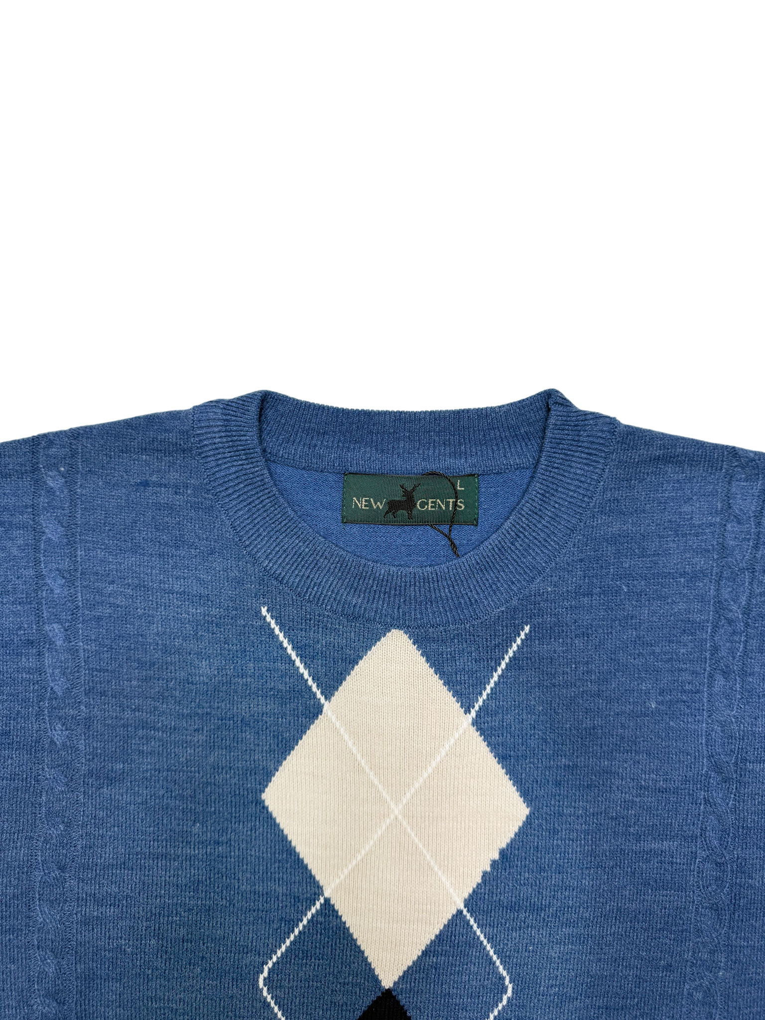 NEW GENTS Blue Argyle Knitwear