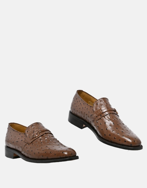 Crockett & Jones Leather Brown Ostrich Shoe