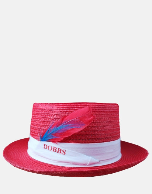 Dobbs Red Sinatra Straw Fedora Hat
