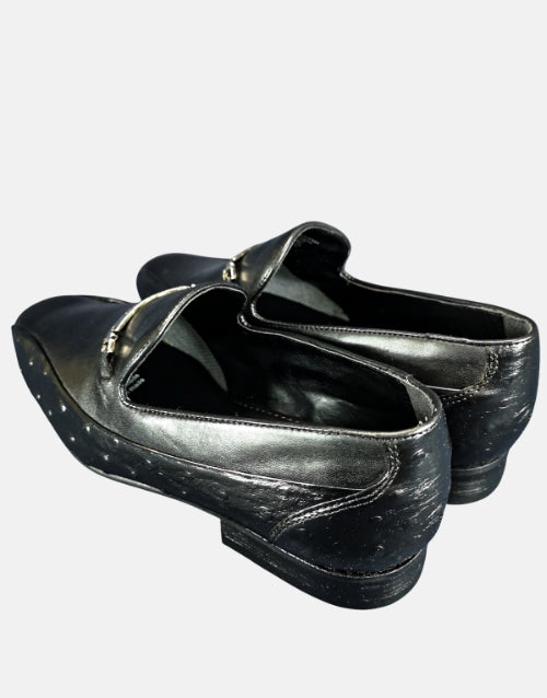 John Drake Plain Vamp Ostrich Saddle Trim Shoe