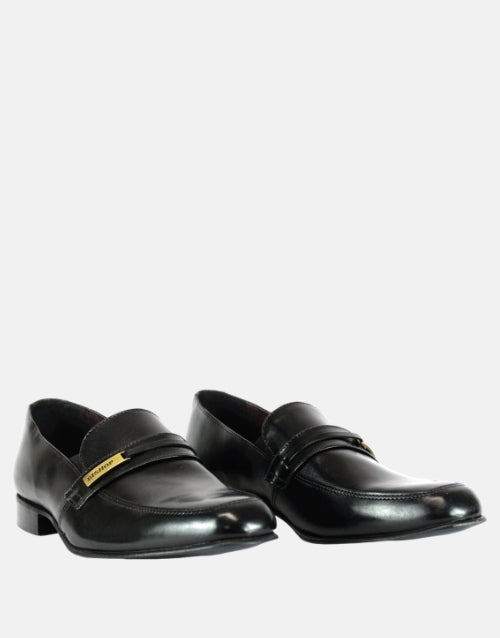 BISHOP Black Leather Mocassin