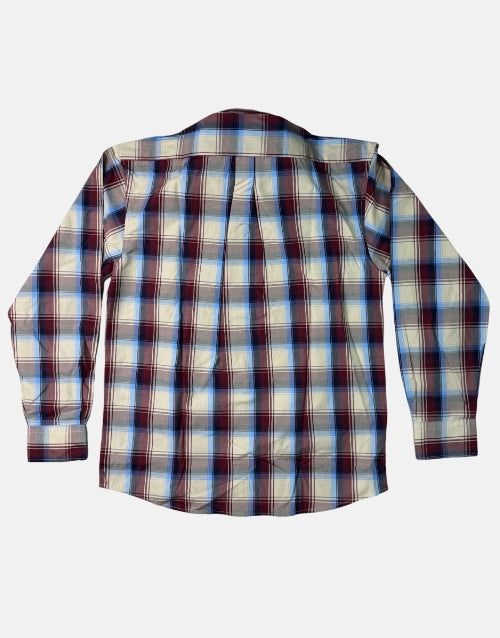 Cable LS Check Shirt – Beige/Burgundy/Blue