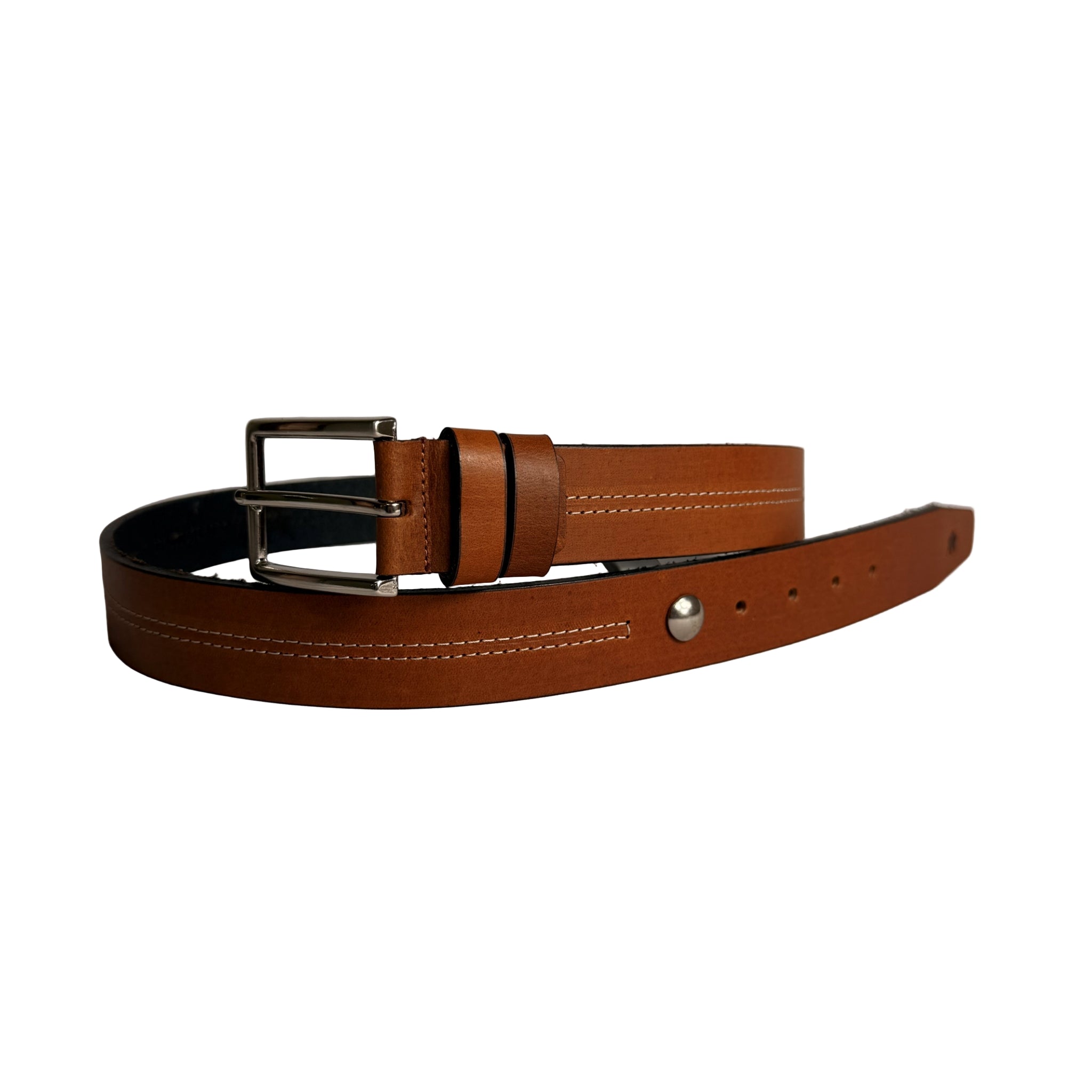 RAW HYDE WHITE STRIPE BROWN BELT