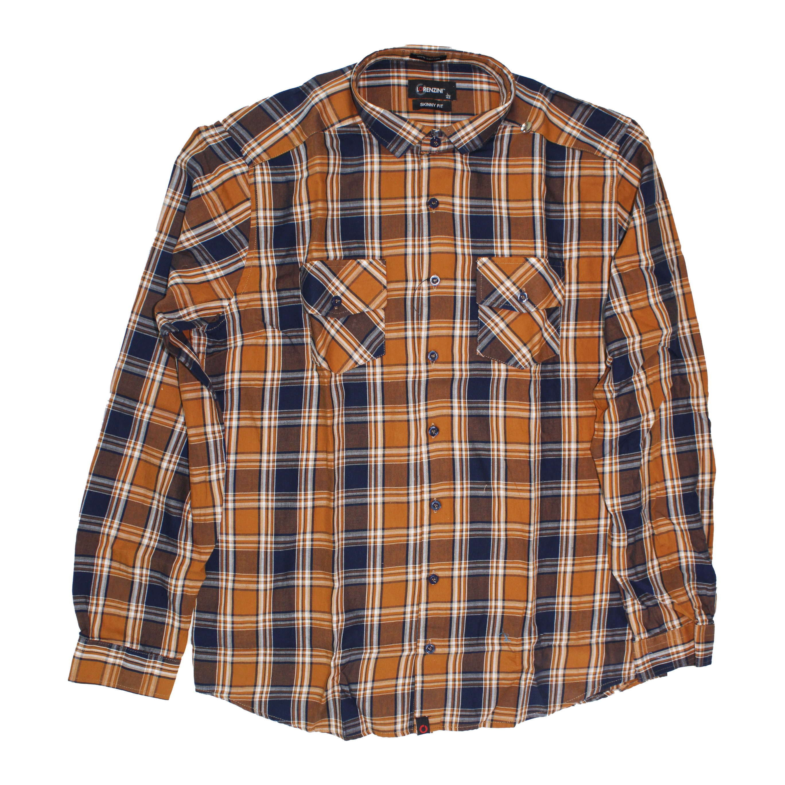 LORENZINI Brown Checkered L/S Shirt