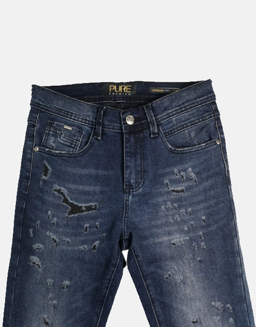 PURE PREMIUM Ceprano Blue Black Skinny Jeans