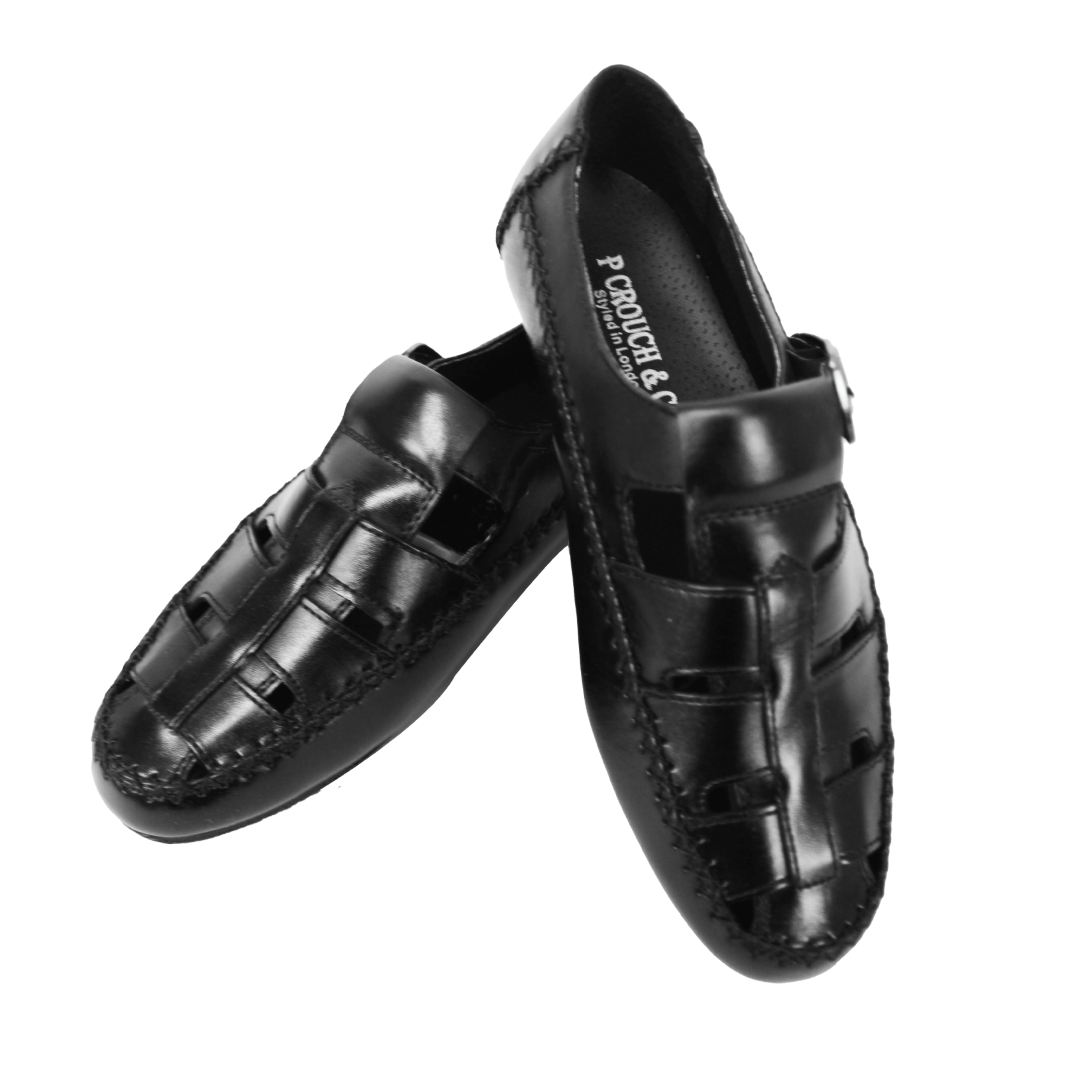 P CROUCH & CO Black Citroen Sandal
