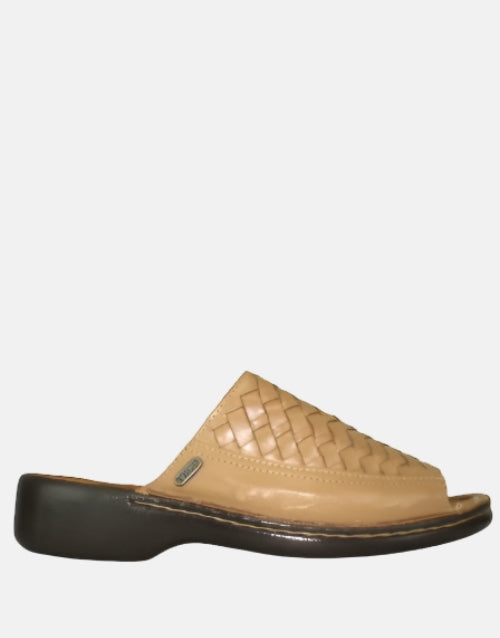 TEGO Leather Bone Push In Sandal