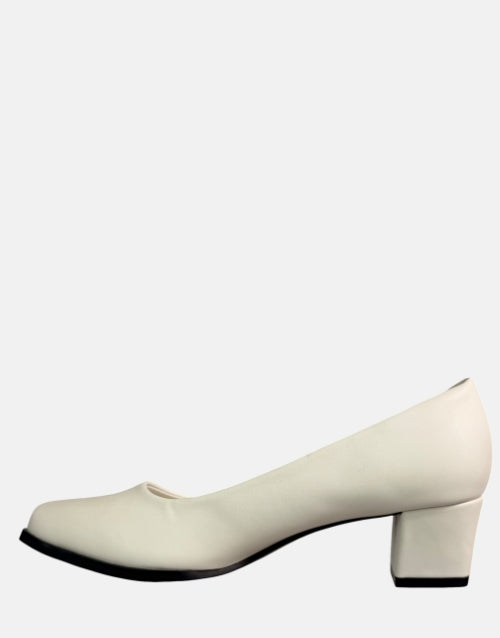 Ladies Carlo Bossi White Block High Heels