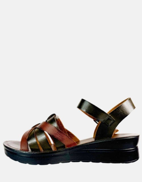 Ladies Carlo Bossi Platform Olive Sandals