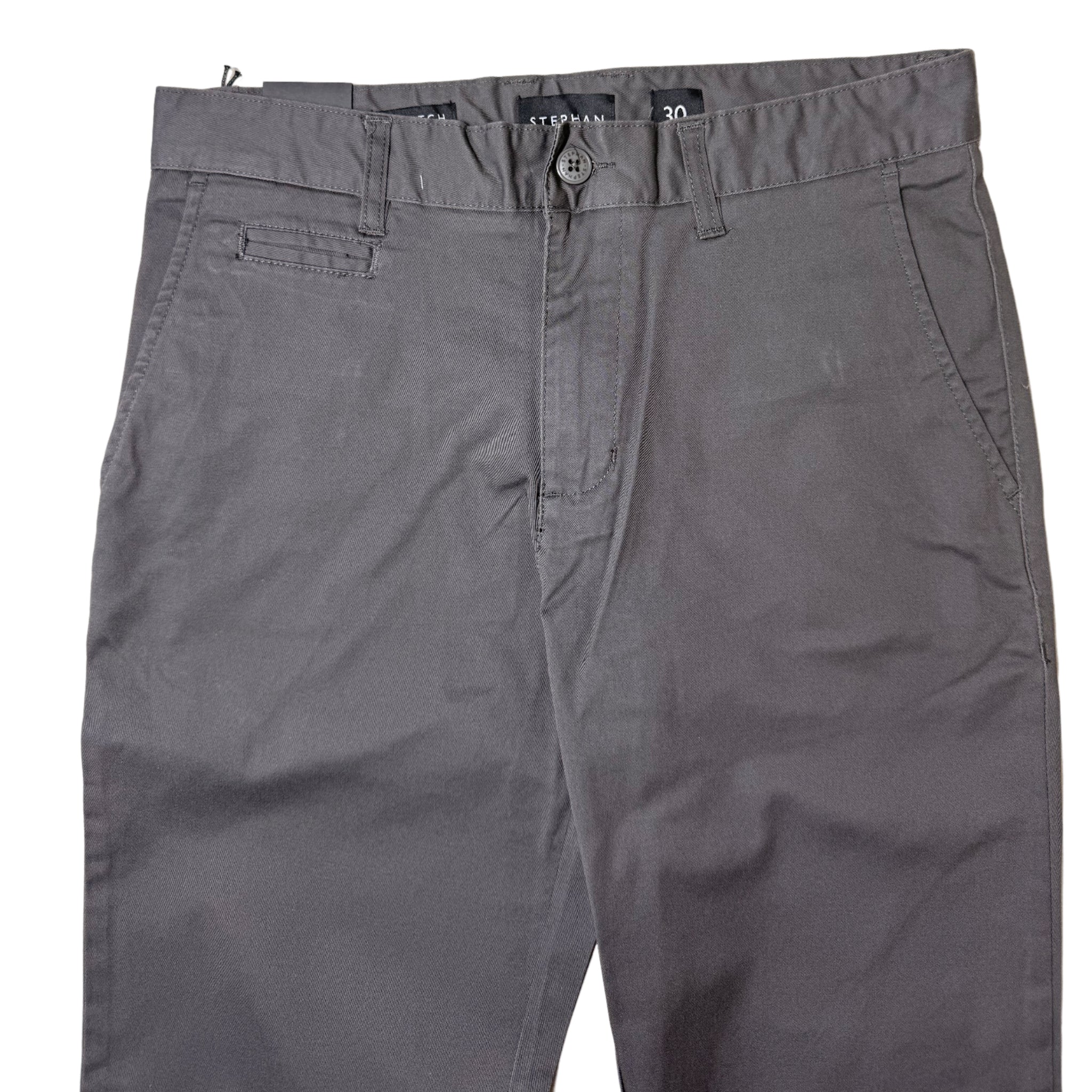 Stephan Dark Grey Stretch Chinos